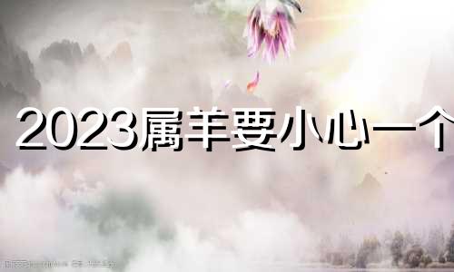 2023属羊要小心一个人 2024属猪要小心一个人