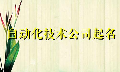 自动化技术公司起名 大气的自动化公司名字