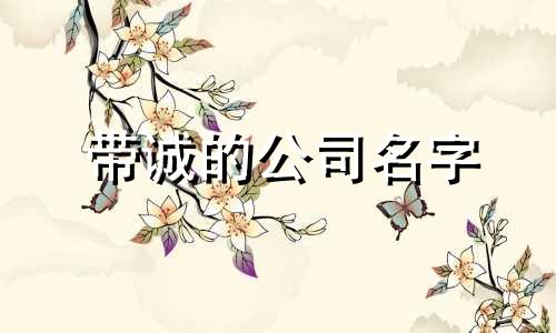 带诚的公司名字 诚字公司起名字大全