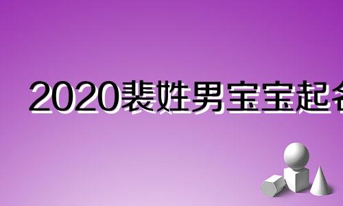 2020裴姓男宝宝起名 裴姓男孩起名简单好听