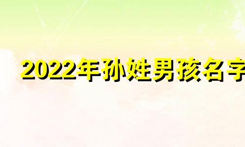 2022年孙姓男孩名字 今年姓孙最佳男孩名字有哪些呢