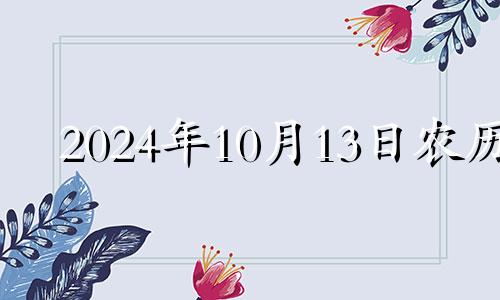 2024年10月13日农历 2024年十月初十是几号