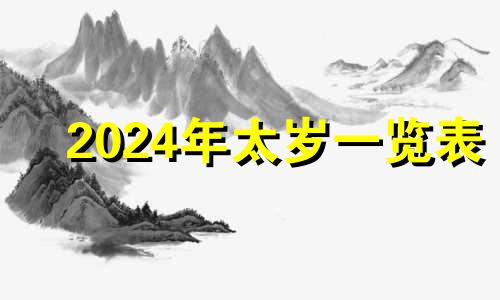 2024年太岁一览表 天干地支犯太岁表