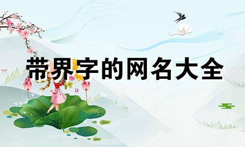 带界字的网名大全 带界字的词语