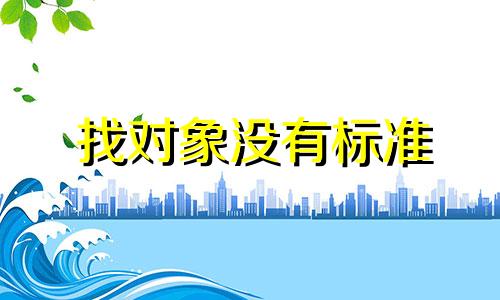 找对象没有标准 找对象没有要求那句话怎么说