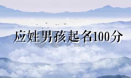 应姓男孩起名100分 应姓寓意好的男孩名字