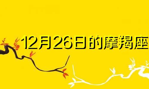 12月26日的摩羯座 12月26号的摩羯座的性格