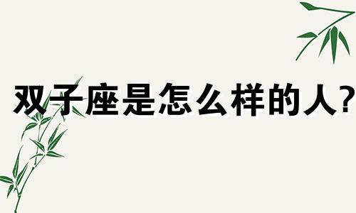 双子座是怎么样的人? 帮我说一下双子座是什么样的人