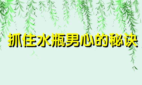 抓住水瓶男心的秘诀 怎样抓住水瓶男的心让他爱你