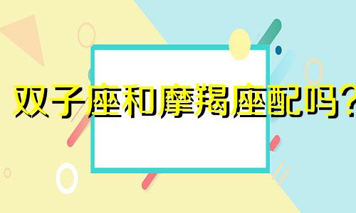 双子座和摩羯座配吗? 双子和摩羯座的配对指数