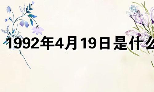 1992年4月19日是什么命 92年4月19日阴历什么日子