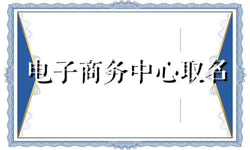 电子商务中心取名 电子商务中心业务范围