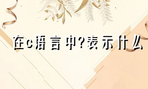 在c语言中?表示什么 在暴雪时分电视剧免费观看完整版