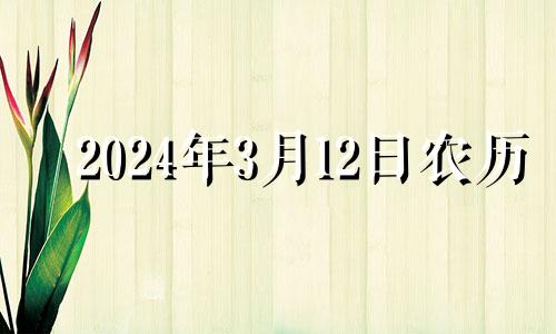 2024年3月12日农历 2024年3月22日