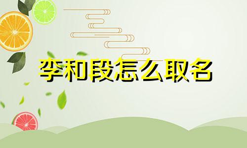 李和段怎么取名 姓段的男孩叫什么名字好