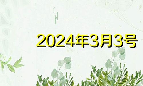 2024年3月3号 2024年3月3日星期几