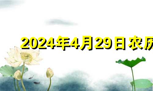 2024年4月29日农历 2024年4月20日星期几