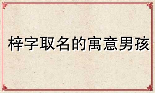 梓字取名的寓意男孩 子字取名的寓意