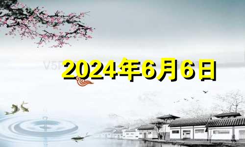 2024年6月6日 2024年6月6日星期几