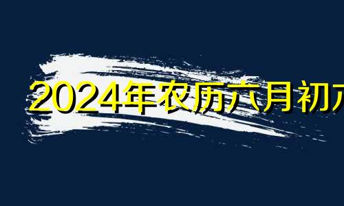 2024年农历六月初六 2024年六月初八