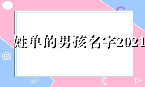 姓单的男孩名字2021 姓单的男孩名字大全集一个字