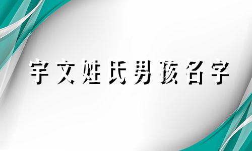 宇文姓氏男孩名字 姓 宇文