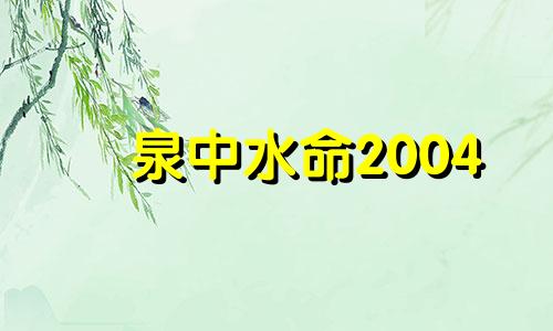 泉中水命2004 泉中水命人一生怎么样