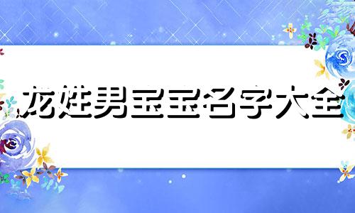 龙姓男宝宝名字大全 2020姓龙男宝宝名字好听