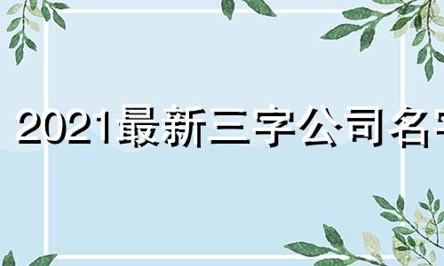 2021最新三字公司名字 三字公司名字大全+必过