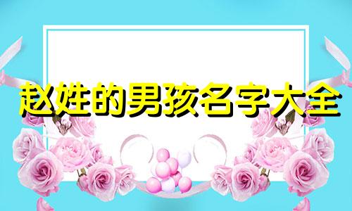 赵姓的男孩名字大全 赵姓男孩简单大气的名字