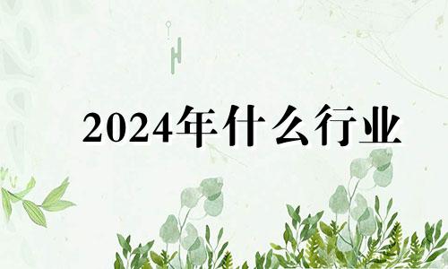 2024年什么行业