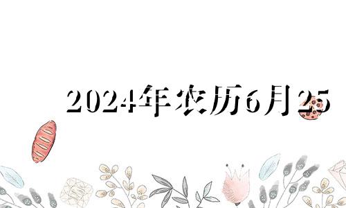 2024年农历6月25 2024年六月初六是几号