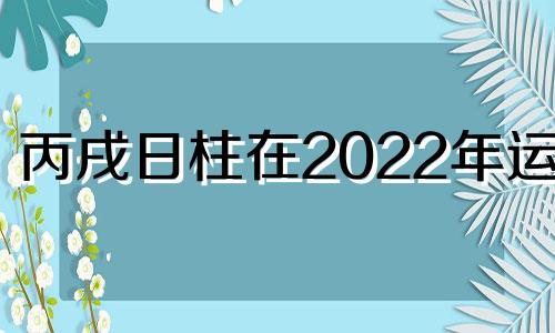 丙戌日柱在2022年运势 丙戌日在2021年