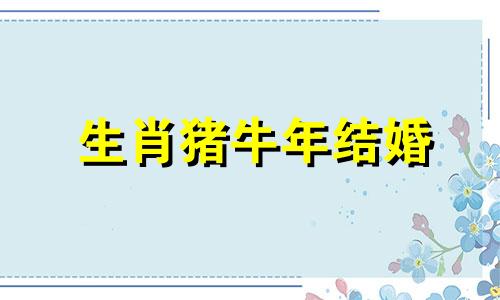 生肖猪牛年结婚 猪牛结婚吉日