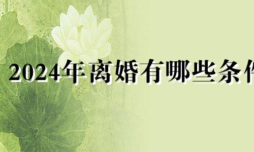 2024年离婚有哪些条件 