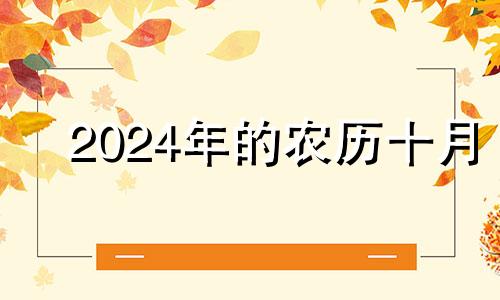 2024年的农历十月 2024年十月初十