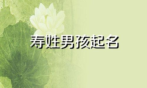 寿姓男孩起名 寿姓宝宝取名大全