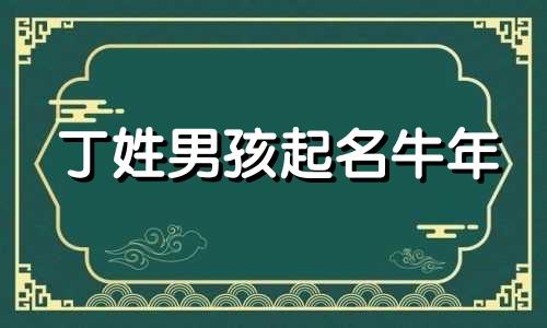 丁姓男孩起名牛年 丁姓男孩起名100分