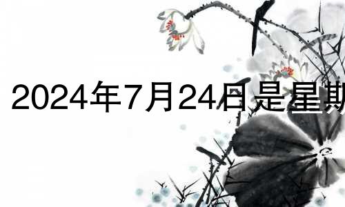 2024年7月24日是星期几 2024年7月有多少天