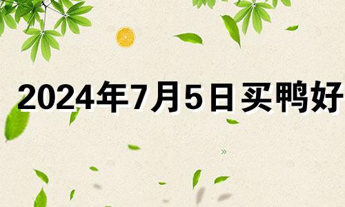 2024年7月5日买鸭好吗