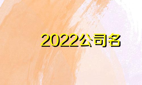 2022公司名 2020年新公司名字