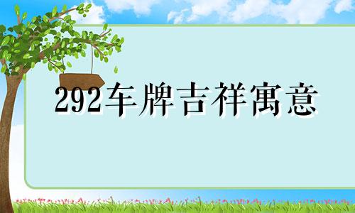 292车牌吉祥寓意 292车牌号的意思