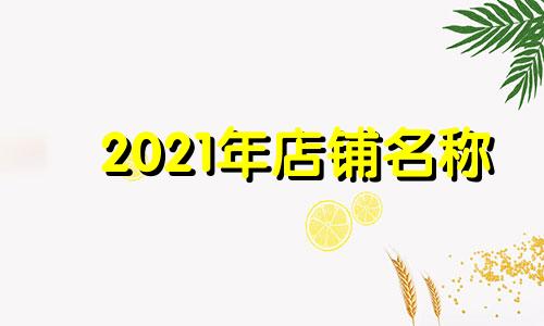 2021年店铺名称