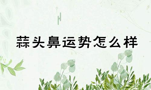 蒜头鼻运势怎么样 蒜头鼻的人面相