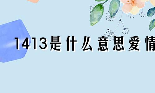 1413是什么意思爱情 1413是什么意思数字能量