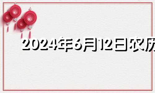 2024年6月12日农历 2024年六月