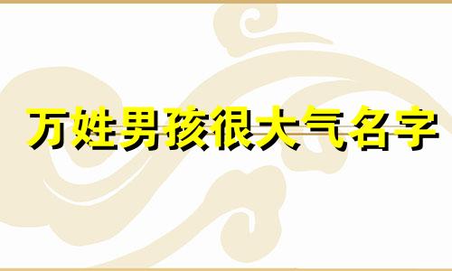 万姓男孩很大气名字 姓万男孩取名宝典