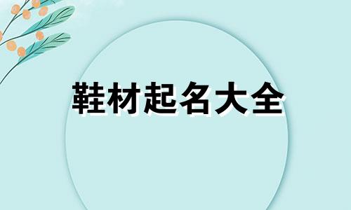 鞋材起名大全 鞋行业好听的名字