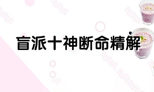 盲派十神断命精解 盲派十神定位