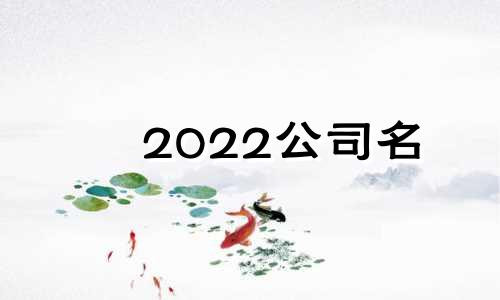 2022公司名 2020年最新公司名字